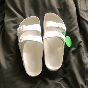 Birkenstock-style white sandal size 11 NWT